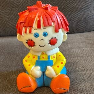 Raggedy Andy Rubber Squeak Doll Vintage 1970’s